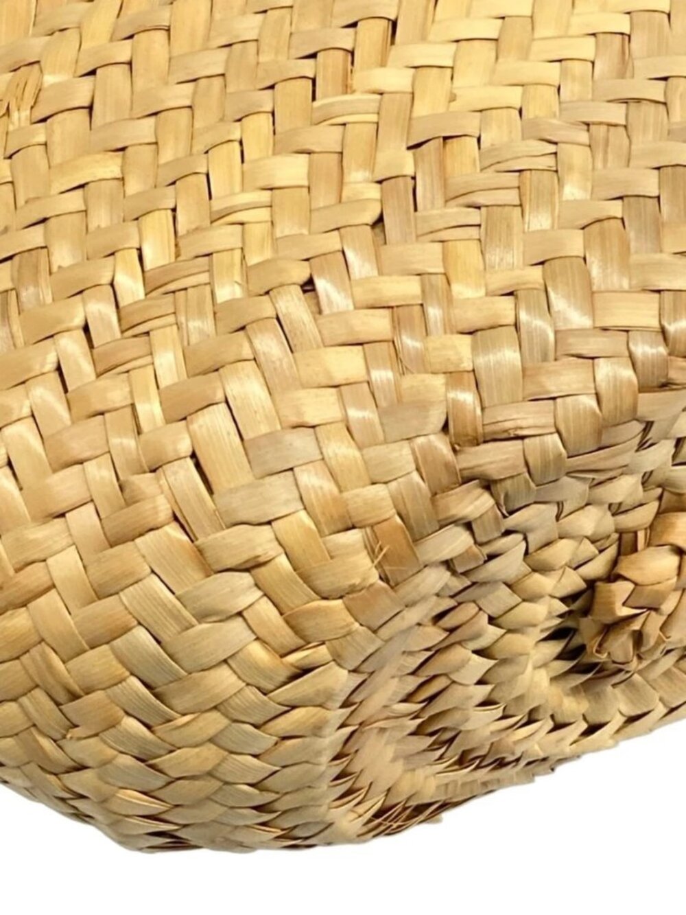 CELINE Beige Dark Brown Raffia Calf Skin Tote Bag - Picture 6 of 14